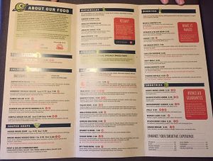 Menu at Laughing Planet in Vancouver