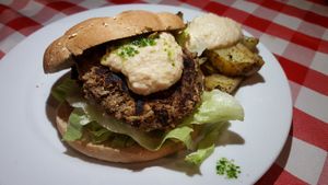 Vegan burger at Pygmalion in Bergen