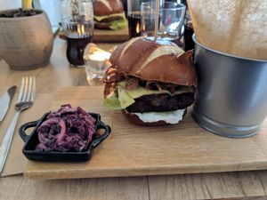 Tempeh burger from the lunch menu at The Herbivore  in Lund