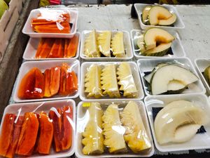 Fresh cut fruits at Teow Hong Fruit Store in Northeast Singapore
