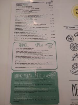 Menu part 2 at Maria Limão in Lisbon