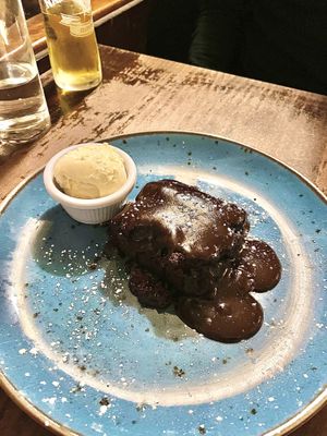 vegan brownie  at La Caverna in Dublin