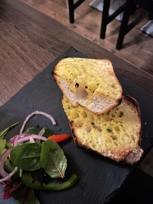 garlic bread  at La Caverna in Dublin