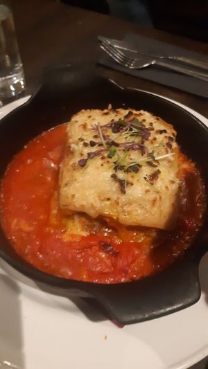 Vegan lasagne at La Caverna in Dublin