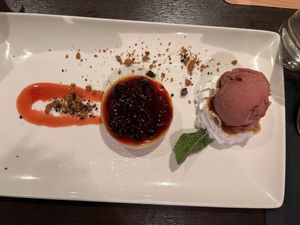 Vegan lemon cheesecake   at La Caverna in Dublin