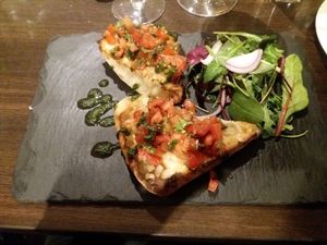 Vegan Bruschetta Pomodoro at La Caverna in Dublin