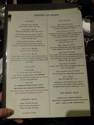 Big vegan selection at La Caverna in Dublin