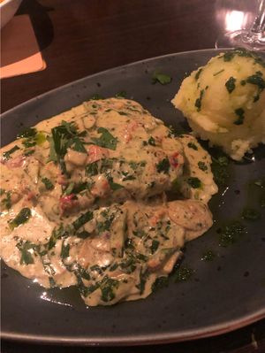 “Chicken” schnitzel  at La Caverna in Dublin