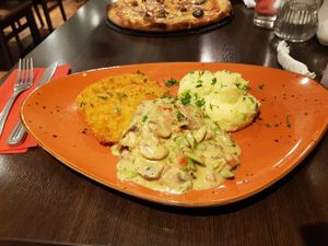 Vegan schnitzel at La Caverna in Dublin