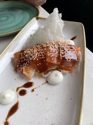 Vegan salmon starter at Twelve Eatery in Bournemouth