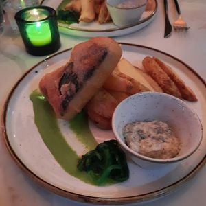 Vegan fish and chips at Twelve Eatery in Bournemouth