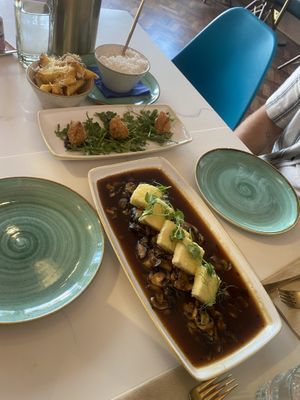 The food here was lovely! We shared the teriyaki tofu, breaded Camembert and Parmesan fries which was filling enough. It has a lovely atmosphere and really friendly staff   at Twelve Eatery in Bournemouth