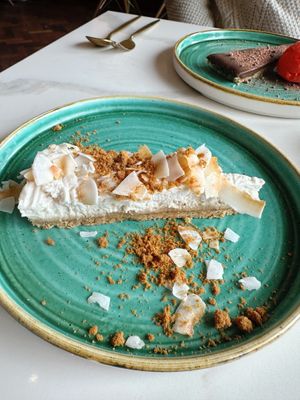 Dulce de leche cheesecake and chocolate torte  at Twelve Eatery in Bournemouth