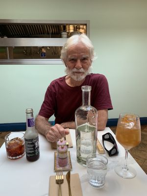 My husband is very happy with his drink even if he doesn’t show it   at Twelve Eatery in Bournemouth