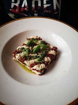 Raw vegan Zucchini lasagne at Twelve Eatery in Bournemouth