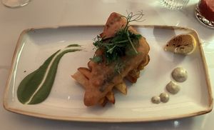 Tofu and Chips (creative vegan fish & chips version)  at Twelve Eatery in Bournemouth