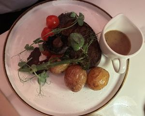 Vegan Rib-Eye (lots of protein )  at Twelve Eatery in Bournemouth