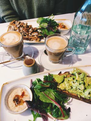 Avo toast and mushroom toast at Twelve Eatery in Bournemouth