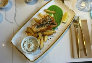 Delicious fish and chips 😍 at Twelve Eatery in Bournemouth