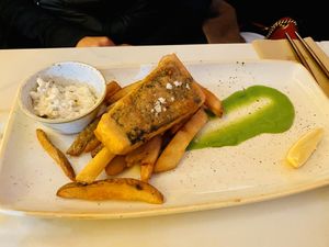 Tofu and chips  at Twelve Eatery in Bournemouth