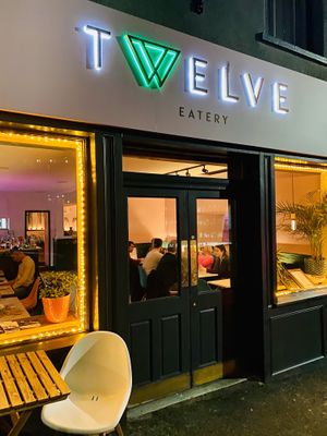 View from outside  at Twelve Eatery in Bournemouth