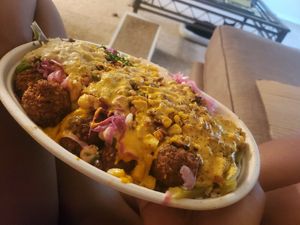 Vegan Mediterranean Bowl with falafel at Hummus Mediterranean Grill in Hagerstown