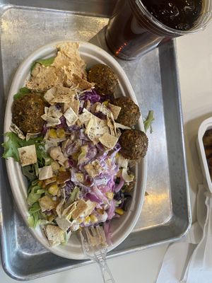 Greens bowl with falafel  at Hummus Mediterranean Grill in Hagerstown