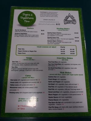 Menu at Khun Pui in Auckland