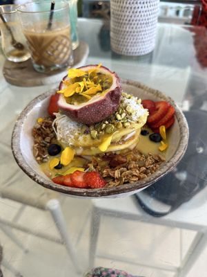 Veganised lemon ricotta pancakes  at The Milkman's Daughter in Mermaid Beach