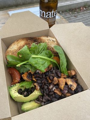 Black bean cooked in cumin.‘tasty  at Milk - Edinburgh Sculpture Workshop in Edinburgh