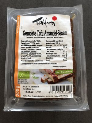 Smoked tofu; very good in Buddha bowls or sushi  at Ekoplaza - Rechtstraat in Maastricht