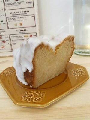 Lemon Vegan cake. at Luke's in Bilbao