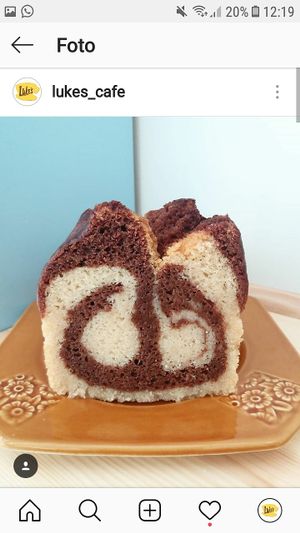 Choco-vanilla Vegan cake. at Luke's in Bilbao