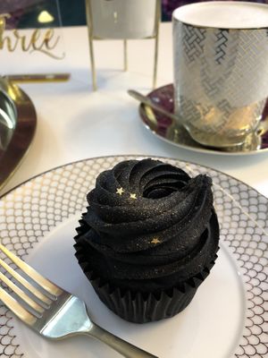 Black cupcake at Naked Bakery in Edinburgh