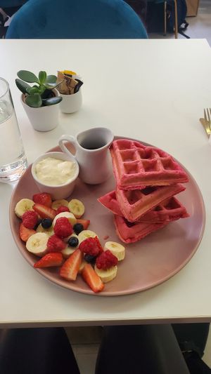 Sweet waffles at Naked Bakery in Edinburgh