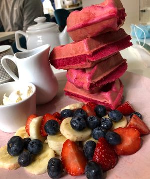 Waffles  at Naked Bakery in Edinburgh