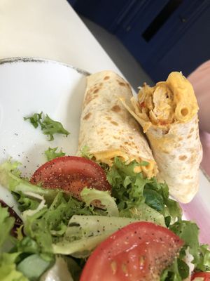 Chicken & mac’n’cheeze wrap   at Naked Bakery in Edinburgh