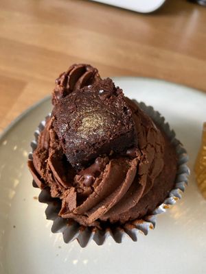 Nutella brownie cupcake at Naked Bakery in Edinburgh