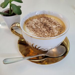 Good cappuccino at Naked Bakery in Edinburgh