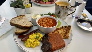 Vegan full Scottish breakfast   at Naked Bakery in Edinburgh