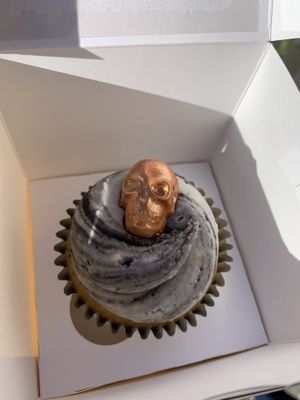 Raspberry and white chocolate cupcake  at Naked Bakery in Edinburgh