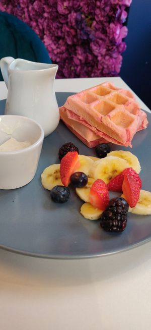 Kids waffles at Naked Bakery in Edinburgh