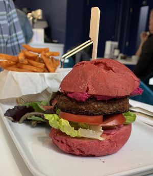 Signature burger at Naked Bakery in Edinburgh