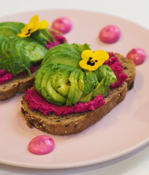 Avocado and hummus on toast at Naked Bakery in Edinburgh