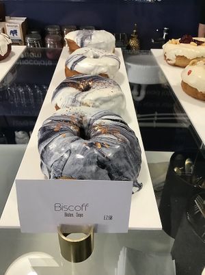 The bakers seem to have employed faerie magic in the making of these gorgeous doughnuts. at Naked Bakery in Edinburgh