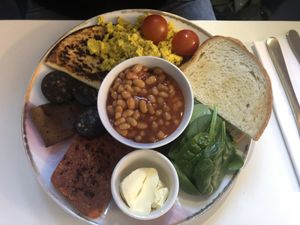 Scottish breakfast  at Naked Bakery in Edinburgh