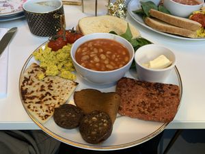 Scottish breakfast  at Naked Bakery in Edinburgh