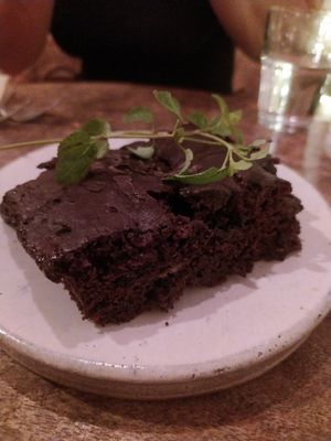 Brownie is good but not necessarily worth the price at HOME Bistro and Cafe in Busan