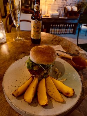 Katsu burger  at HOME Bistro and Cafe in Busan