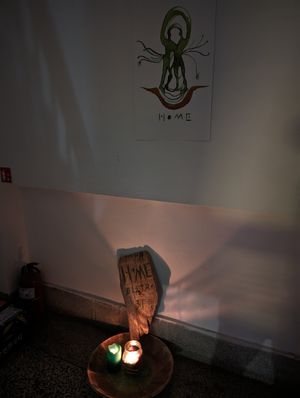 Up the stairs at HOME Bistro and Cafe in Busan